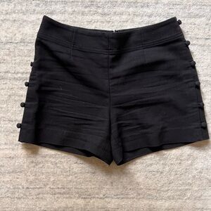 Club Monaco Black Shorts with Button Detail